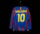Ronaldinho #10 FC Barcelona Champions League 2005/06 Long Sleeve Jersey M