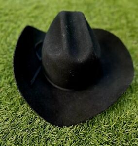Vintage Stallion By Stetson Cowboy Hat 7 3/8 Black Wool Felt XXX