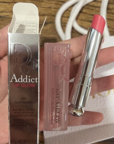Dior Addict Lip Glow Color Reviver Balm - 007 Raspberry - Full Size 0.12 oz.