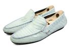 3750$ ZILLI light blue/green Crocodile Alligator Loafer Italy mens shoes driving