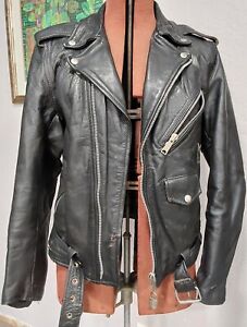 Mens Vintage 1980's Leather Biker Jacket/Punk