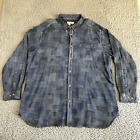 The Territory Ahead Shirt Men's XXL Blue Patchwork Button Up Long Sleeve 2XL New