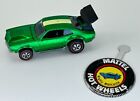 Vintage 1969 Green Mighty Maverick Hot Wheels Red Line w/Intact Spoiler & Badge!