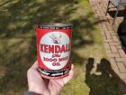 Kendall Motor Oil Can 1940s Clean Graphics Quart Steel Automobiles NO LID !