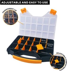 Hardware Organizer box with dividers - 18 Compartments.