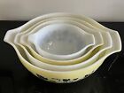 Pyrex Gooseberry Cinderella White & Yellow Mixing Bowls 441; 442; 443; and 444