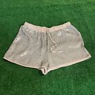 H&M Women's Elastic Waist Sequin Silver Roller skating Disco party Shorts Size 4