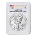 2022 $1 American Silver Eagle PCGS MS70 First Strike graded modern coin Flag