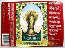 New Belgium SUNSHINE WHEAT BEER  beer label CO 22 oz - No URL