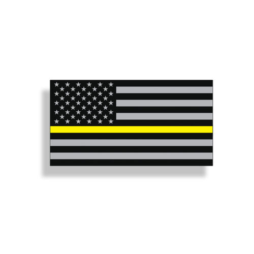 Dispatcher Police Yellow Line Sticker American Flag 911 Emergency Window Decal