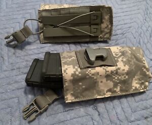 2 ea MOLLE ACU Camo Adjustable Dual 30 Round 5.56/7.62 Mag or Utility Pouch