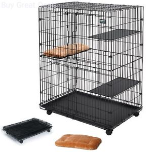Large Folding Collapsible Pet Cat Wire Cage Indoor Outdoor Playpen Vacation