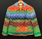 Akris Punto 3/4 Sleeve Cropped Baseball Net-Print Jacket Multicolor Full-Zip 14