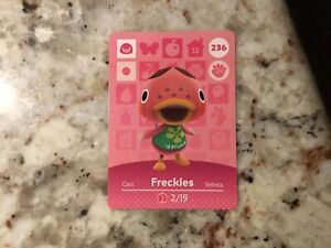 FRECKLES 236 Animal Crossing Amiibo Authentic Nintendo Mint Card From Series 3