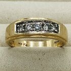 Vtg Frederick Goldman Mens 14k Gold Diamond Wedding Ring 7.14 grams Sz 12