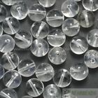 100pcs Clear Glass Crystal Quartz Gemstones Smooth Round Ball Spacer Beads Pick