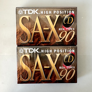 2x TDK SA-X 90 Type II Chrome 90 Min. Blank Audio Media Recording Cassette Tapes