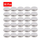 30 Small Mini Round Tin Can Storage Boxes Metal Jewelry Container 30ml w/Lids US