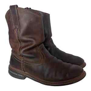 TRAIL GUIDE Wellington Brown Leather Biker Engineer Boots Men’s 11 Distressed