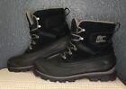 Sorel Mens Textured Patchwork Lace-Up Waterproof Ankle Snow Boots Black Size 8