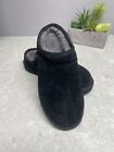 UGG Classic Slipper 1009249 Womens Size 7 Black Suede Sheepskin Clogs Shoes