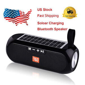 Bluetooth Speaker Wireless Stereo Solar Power Loudspeaker FM Radio Aux TF USB