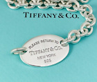 18 inch Return To Tiffany Oval Tag Necklace Choker Large Pendant NEW VERSION