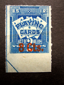 vTg 1920 US Revenue Stamp PLAYING CARDS RF16 Unused no gum offset back Pyramid