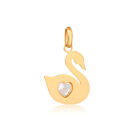 Swan 18k Solid Gold Cubic Zircon 4.4 mm Pendant for Necklace for Women and Girls