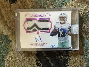 2018 Panini Flawless Michael Gallup Ruby Rookie Patch Auto RC #03/15 Cowboys