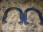 2 Vintage SPORTCRAFT replacement metal horseshoes pitching horse shoes blue