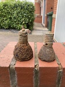WW1  French Fuse Fuze Shell Timer Trench Art Bee Hive  Rare Type X2