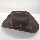 Seager Huckberry Longhorn Brown Horsehair Wide Brim Cowboy Hat Size 7 3/8
