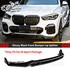 For BMW G05 X5 M Sport 2019-2023 ABS Glossy Black Front Bumper Lip Splitter Kit (For: 2020 BMW X5)