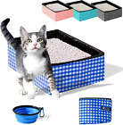 Portable Cat Litter Box Collapsible Folding Waterproof Pet Travel Bag Water Bowl