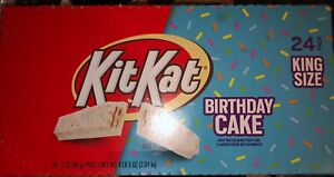 24 King Sized Kit Kat Birthday Cake White Chocolate Wafer Candy Bars  3oz Case
