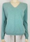 Apt. 9 teal green 100% Cashmere luxury v-neck pullover sweater ladies Large