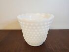 Fire-King Milk Glass Hobnail Footed Plant Pot Scalloped Edge