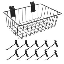 1 Pcs Slatwall Baskets with Slatwall Hooks Hanging Storage Baskets, Mounted S...