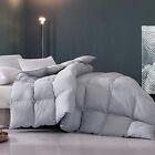 SNOWMAN Feather Down Comforter All-Season Duvet Inset Warm&Soft Duvet Light Grey