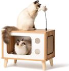 Mewoofun Cat House Wooden Condo Cat Bed Indoor TV-Shaped Sturdy Large Luxury