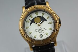 *MINT* SEIKO ALBA Moon Phase V338-6A50 Vintage Men's Quartz Watch From JAPAN