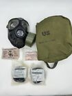 US Army M40A1 (M40) Black Gas Mask Size M/ L  With  Bag, Booklet, Accessories