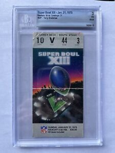 Vintage 1979 Super Bowl XIII 13 ORIGINAL Ticket Stub Steelers Vs Cowboys Beckett