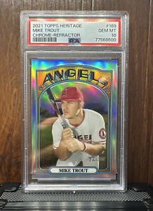 2021 Topps Heritage MIKE TROUT 169 Chrome Refractor 537/572 PSA 10 GEM MINT