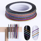 13 Color Rolls Matte Glitter Nail Striping Tape Line  Sticker Decoration