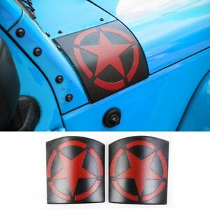 2x Cowl Body Armor Cover Accessories Parts for Jeep Wrangler JK JKU 2007-17 Red (For: Jeep)