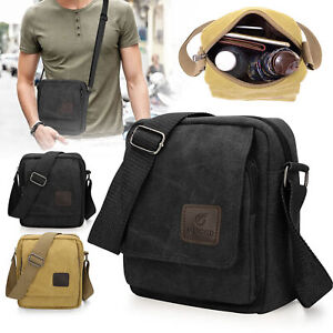 Men Portable Canvas Crossbody Bag Messenger Shoulder Pack School Satchel Vintage