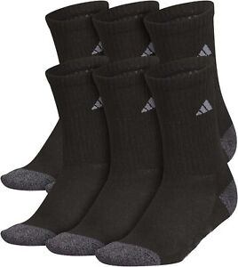 3 Pair Mens Adidas Crew Socks Black Graphite AeroReady Size 6-12 Large Gym Run