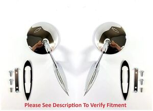 Pair Round Bowtie Teardrop Door Side Mirrors w/ Hardware For 1963-1964 Impala (For: 1963 Impala)